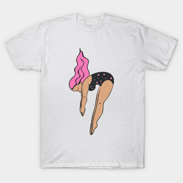High Dive Woman in Retro Style T-Shirt by Marina BH